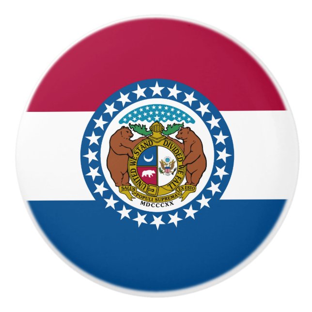 Missouri State Flag Ceramic Knob (Front)