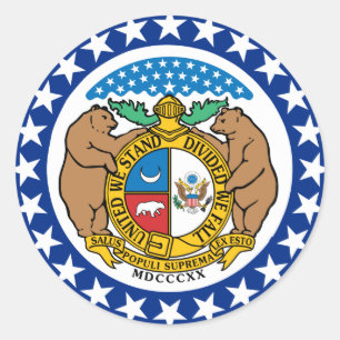 Missouri State Flag Classic Round Sticker