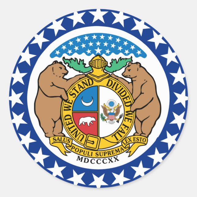 Missouri State Flag Classic Round Sticker (Front)