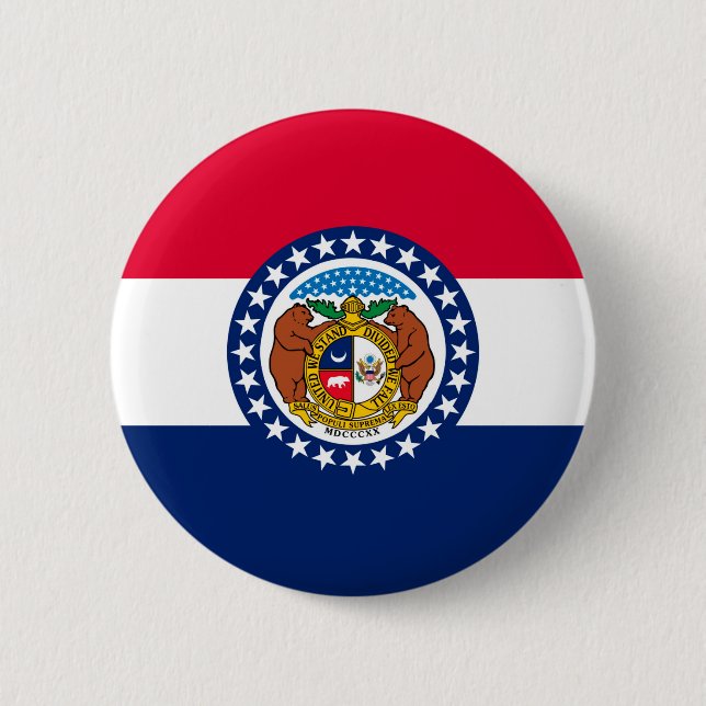 Missouri State Flag Design 6 Cm Round Badge (Front)