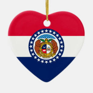 Missouri State Flag Design Ceramic Tree Decoration