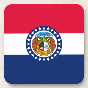 Missouri State Flag Design Coaster