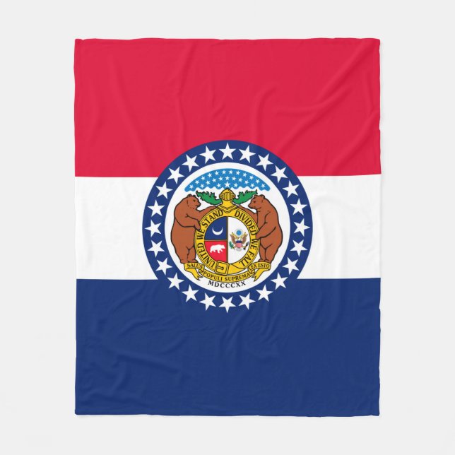 Missouri State Flag Design Fleece Blanket (Front)