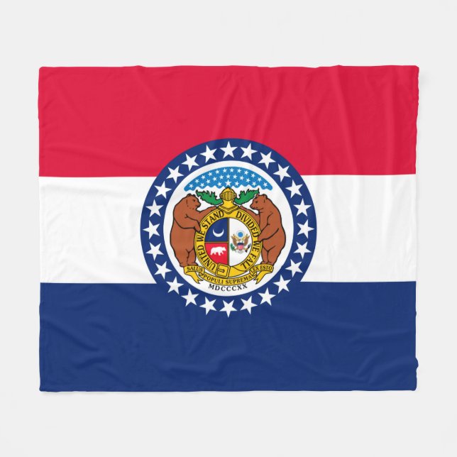 Missouri State Flag Design Fleece Blanket (Front (Horizontal))