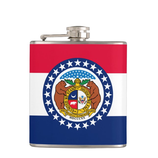 Missouri State Flag Design Hip Flask (Front)