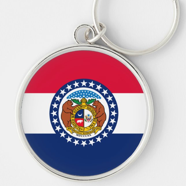 Missouri State Flag Design Key Ring (Front)