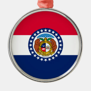 Missouri State Flag Design Metal Tree Decoration