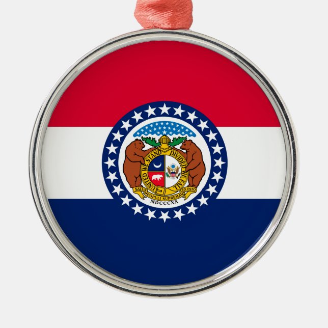 Missouri State Flag Design Metal Tree Decoration (Front)