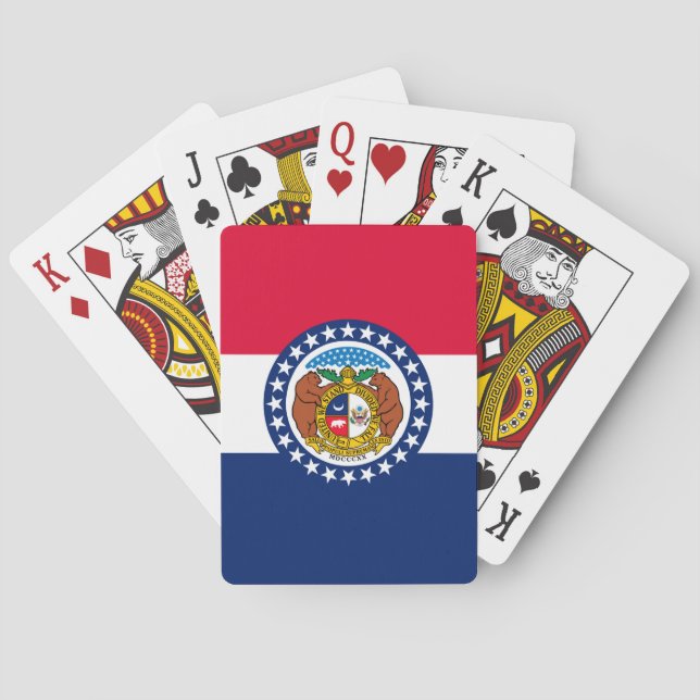 Missouri State Flag Design Playing Cards (Back)
