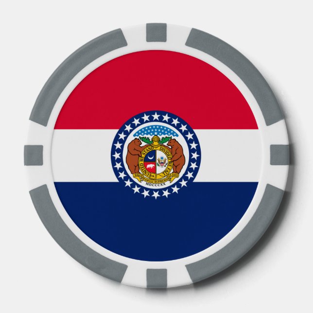 Missouri State Flag Design Poker Chips (Front)