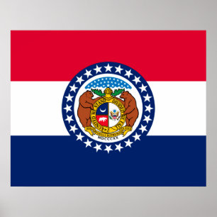 Missouri State Flag Design Poster