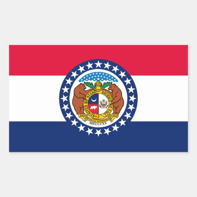 Missouri State Flag Design Rectangular Sticker (Front)