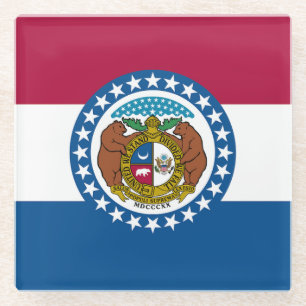 Missouri State Flag Glass Coaster