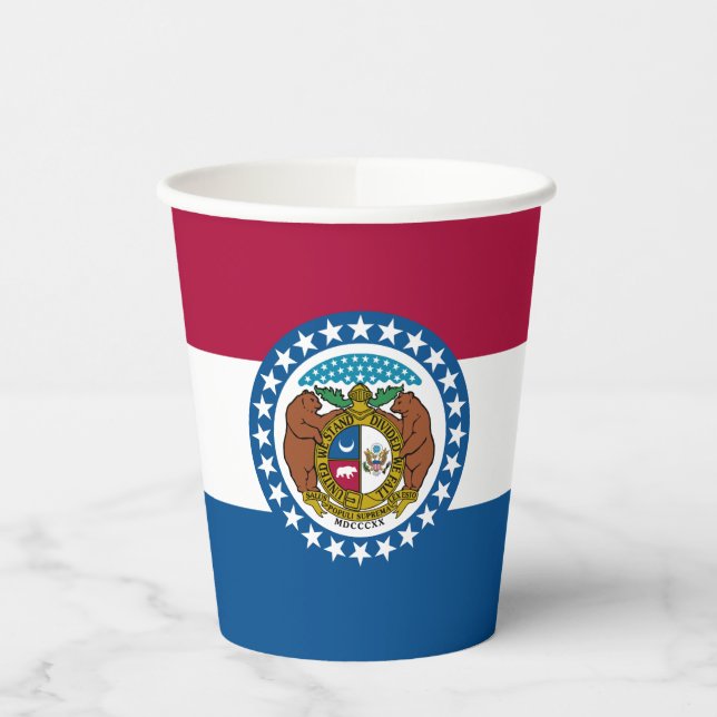 Missouri State Flag Paper Cups (Left)