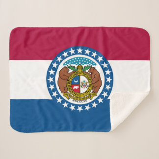Missouri State Flag Print Patriotic Sherpa Blanket