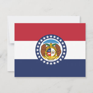 Missouri State Flag Show-Me State Seal Postcard