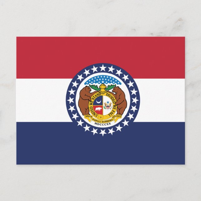 Missouri State Flag Show-Me State Seal Postcard (Front)