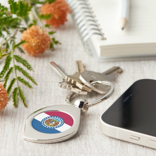 Missouri State Flag USA Key Ring (Side)