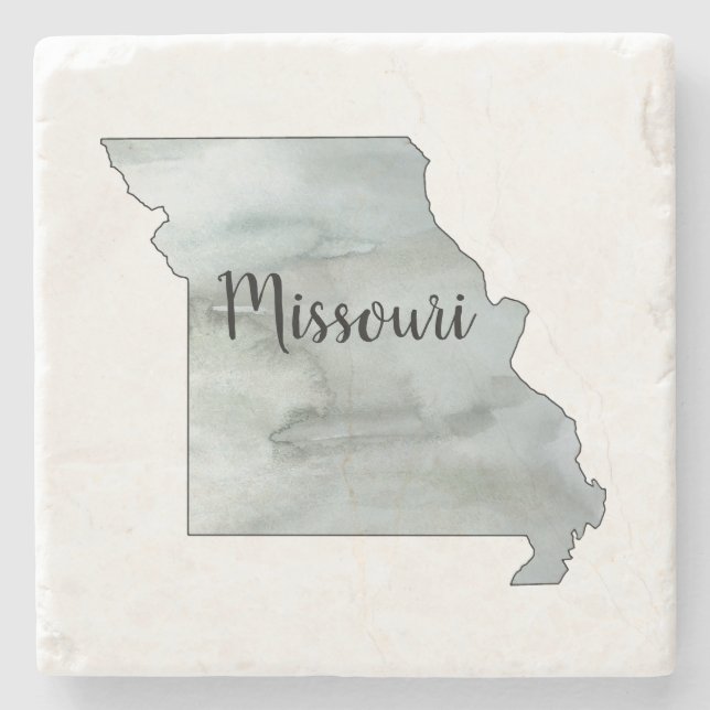 Missouri State Illustration Art Stone Coaster (Front)