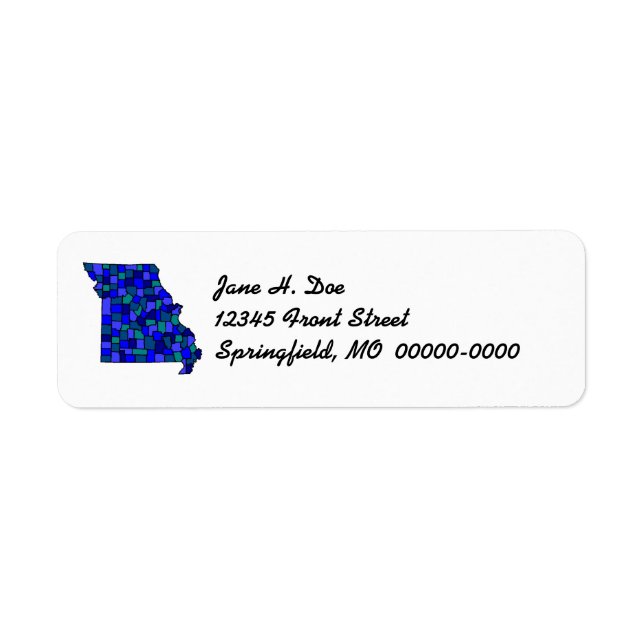 Missouri State Map Shape MO Return Address Label (Front)