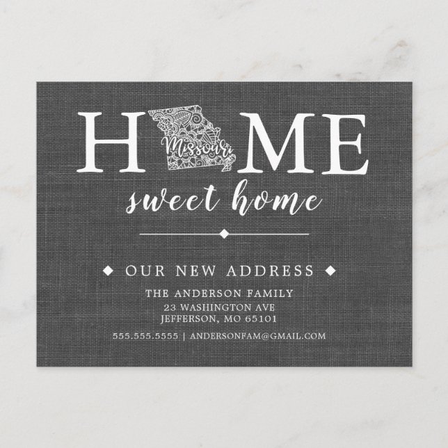 MISSOURI State Moving Announcement Post Card (Front)