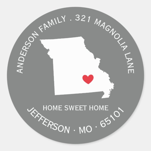 MISSOURI State | New Home Address Label Sticker (Front)