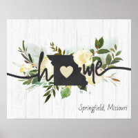 Missouri State Personalized Your Home City Rustic