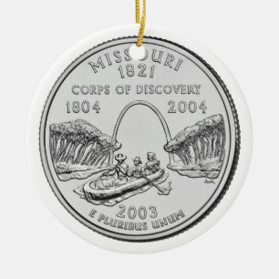 Missouri State Quarter Ceramic Tree Decoration
