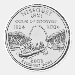 Missouri State Quarter Classic Round Sticker