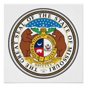 Missouri state seal america republic symbol flag poster