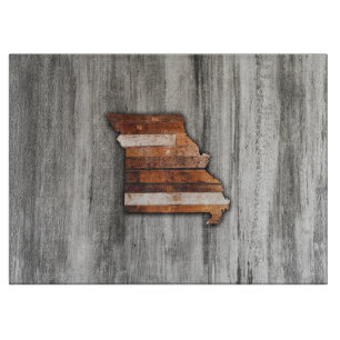 Missouri State Shape Rustic Cutting Board