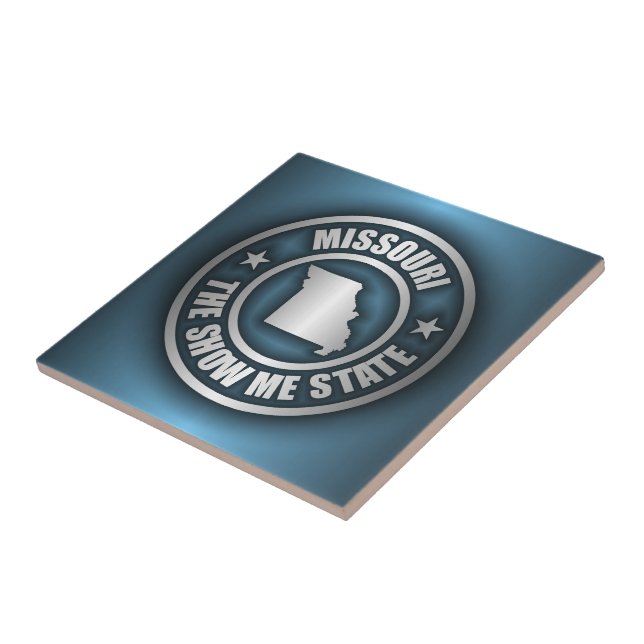 "Missouri Steel (Blue)" Ceramic Tile/Trivet Tile (Side)