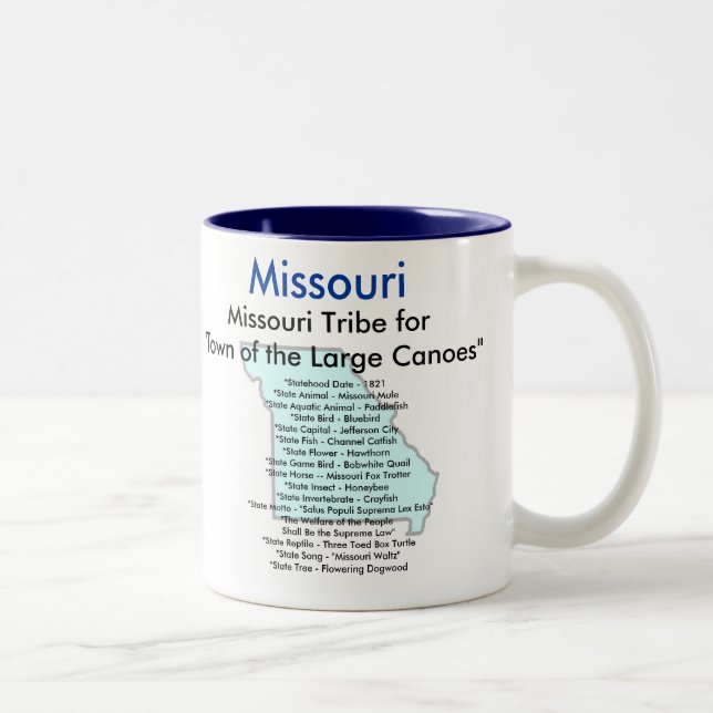 Missouri Symbols & Map Two-Tone Coffee Mug (Right)