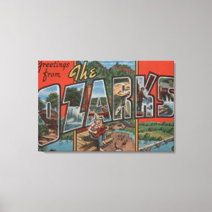 Missouri - The Ozarks - Large Letter Scenes 2 Canvas Print