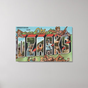 Missouri - The Ozarks - Large Letter Scenes Canvas Print