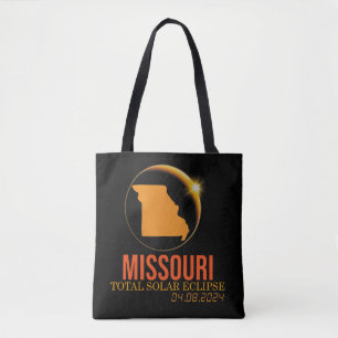 Missouri Total Solar Eclipse April 8 2024 USA Map Tote Bag