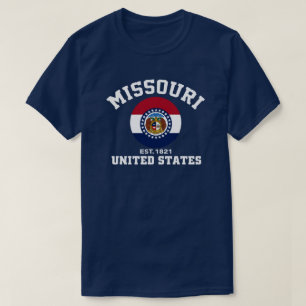 Missouri USA Est. 1821 Patriotic Flag T Shirt