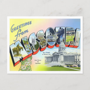 Missouri Vintage Big Letters Postcard