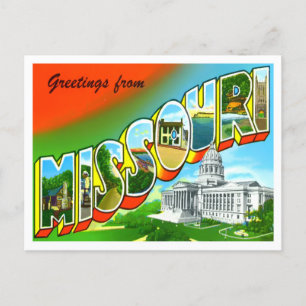 Missouri Vintage Big Letters Postcard