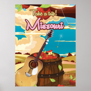 Missouri vintage cartoon travel poster
