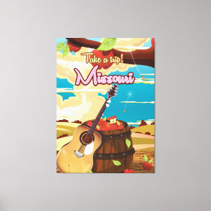 Missouri vintage cartoon travel poster canvas print