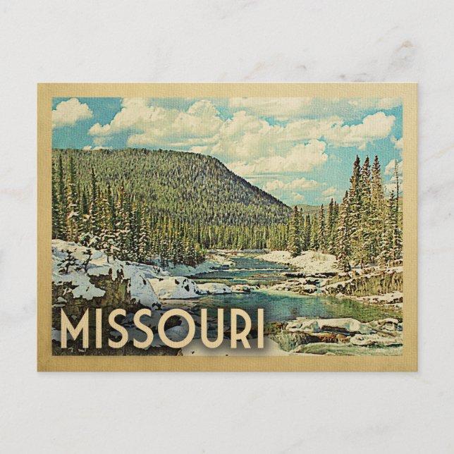 Missouri Vintage Travel Snowy Winter Nature Postcard (Front)