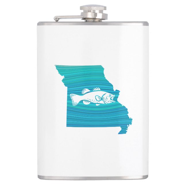 Missouri Wave Fishing Hip Flask (Front)