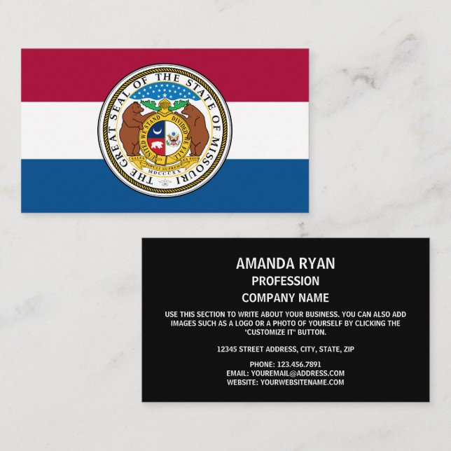 Missourian Flag & Emblem, Flag of Missouri Business Card (Front/Back)