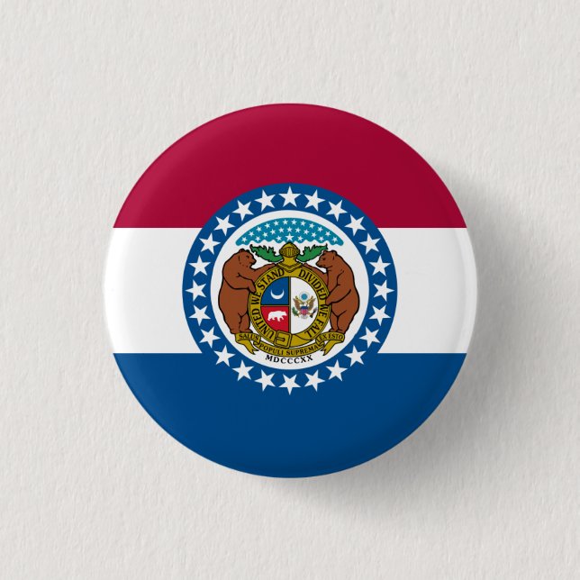 Missourian Flag, Flag of Missouri 3 Cm Round Badge (Front)
