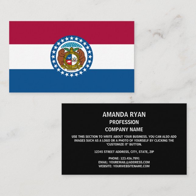 Missourian Flag, Flag of Missouri Business Card (Front/Back)