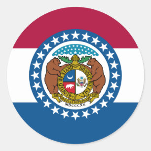 Missourian Flag, Flag of Missouri Classic Round Sticker