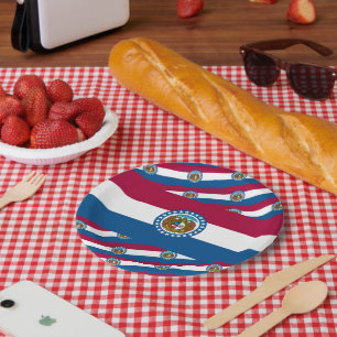 Missourian Flag, Flag of Missouri Paper Plate
