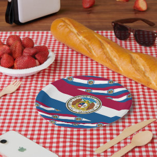 Missourian Flag & Seal, Missouri Paper Plate
