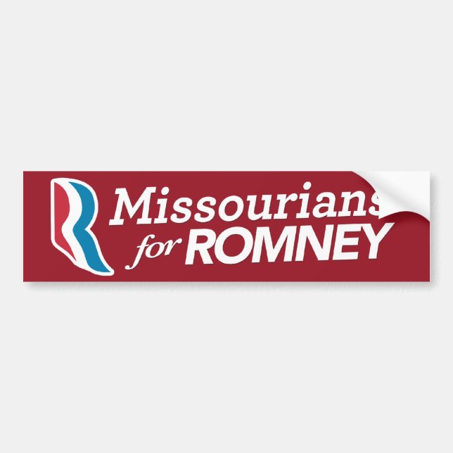 Missourians For Romney Bumper Sticker CUSTOM COLOR (Front)